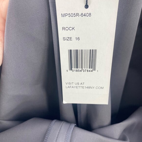 Lafayette 148 New York Pants Womens 16 Bleecker Gray Tapered Office Career NWT - Picture 6 of 12